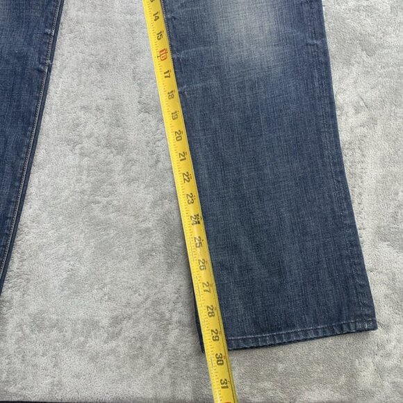 7 For All Mankind Jeans Mens 30x30” Austyn Dark Blue Denim Straight Leg Casual - Picture 6 of 12